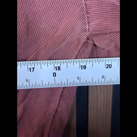 Pilcro Top Large Womens Dusty Rose Front Knot Roll Tab Collared Cropped Ribbed - Picture 3 of 8